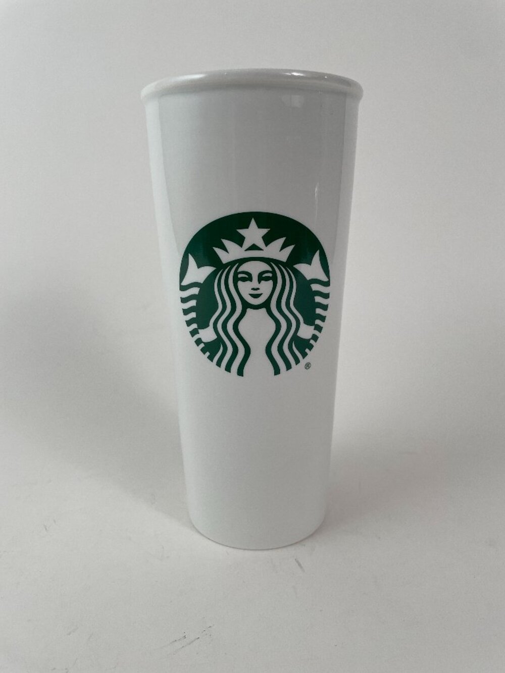 Starbucks 16 oz Siren Logo Ceramic Tumbler With Lid, Like New